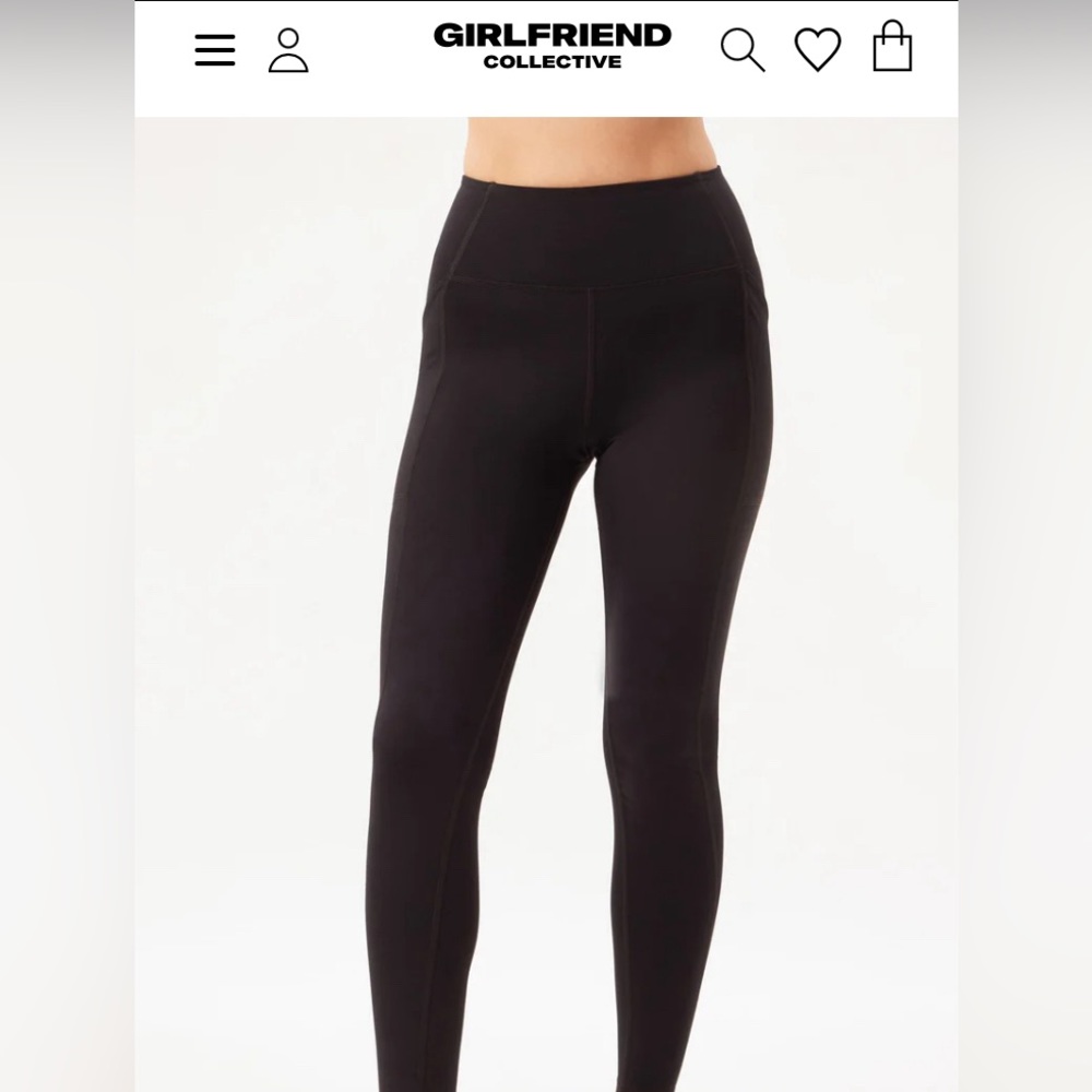 Girlfriend collective compressive  black leggings, size XS